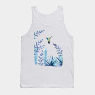 Hummingbird with tropical foliage Tank Top